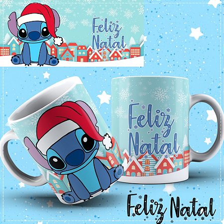Caneca Feliz Natal Stitch 3