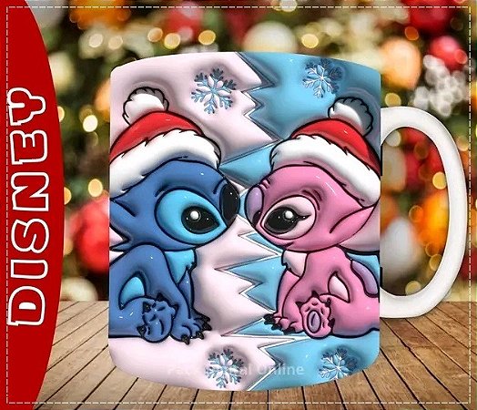 Caneca Natal Stitch 3D