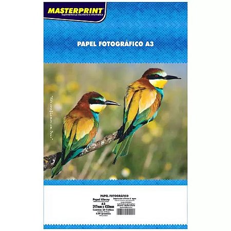 PAPEL FOTO MASTERPRINT AUTO ADESIVO 130G A3 20FLS