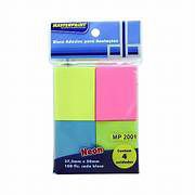 BLOCO ADESIVO POST IT C/ 4 UND - NEON