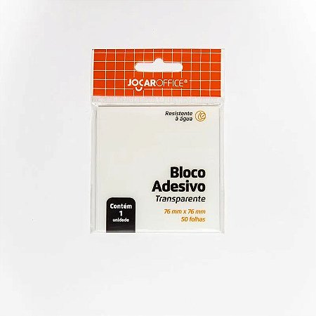 BLOCO ADESIVO TRANSPARENTE CRISTAL 76MMX76MM 50F