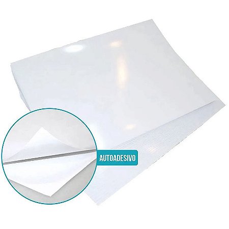 VINIL IMPRIMÍVEL A4 (FOLHA) BRANCO ADESIVO (JATO DE TINTA) A PROVA D'ÁGUA