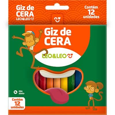 GIZ DE CERA 12 CORES GROSSO GRANDE -LEOELEO