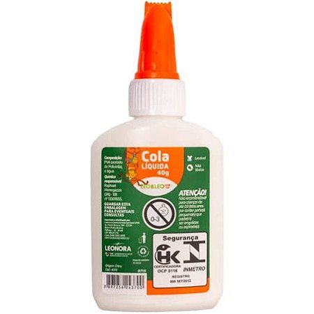 COLA BRANCA ESCOLAR LIQUIDA 40 GRAMAS -LEOELEO