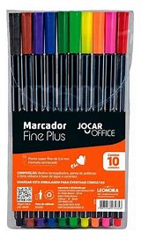 MARCADOR FINE PLUS ESTOJO COM 10 CORES - JOCAR OFFICE