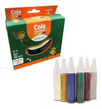 COLA COM BRILHO 25G COM 6 CORES - LEO&LEO