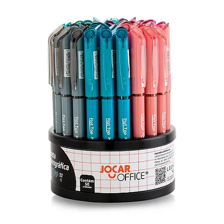 CANETA ESFEROGRAFICA FLAT TOP 0.7 AZUL SORTIDAS -JOCAR OFFICE