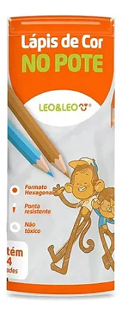 LAPIS DE COR NO POTE 24 CORES REDONDO LEO&LEO