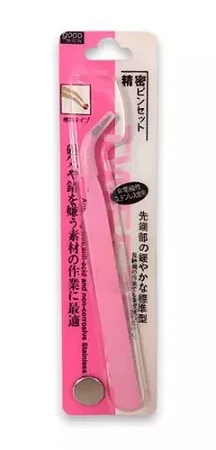 PINÇA PONTA CURVA ANTI-ESTÁTICA 13CM - LANMAX LMX-15 PINK