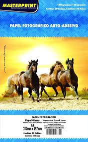 PAPEL FOTO MASTERPRINT AUTO ADESIVO 130G A4 20FLS