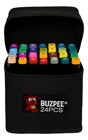 CANETINHA MARCADOR PERMANENTE DE PONTA DUPLA 24 CORES - BOBBIE GOODS