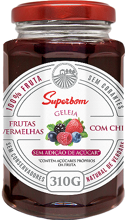 GELEIA FRUTAS VERMELHAS COM CHIA-310g