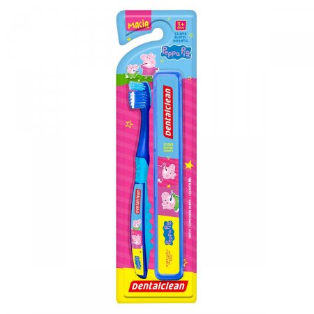 Escova Dental Infantil Macia Dentalclean Peppa Pig + Estojo