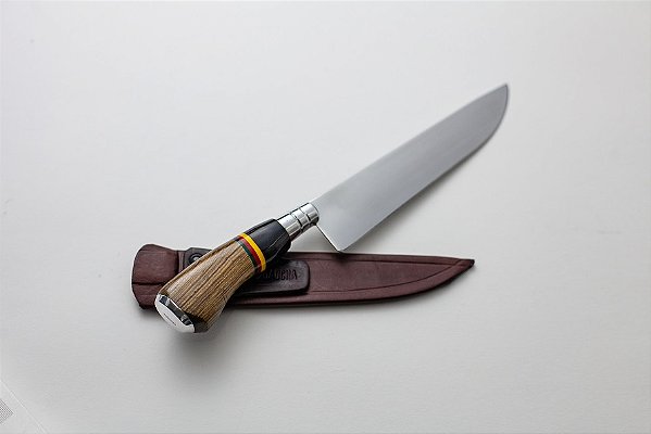 FACA INOX C/ BAINHA DE COURO