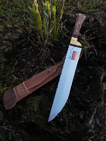 Faca de aço carbono alemão 10" com bainha de couro