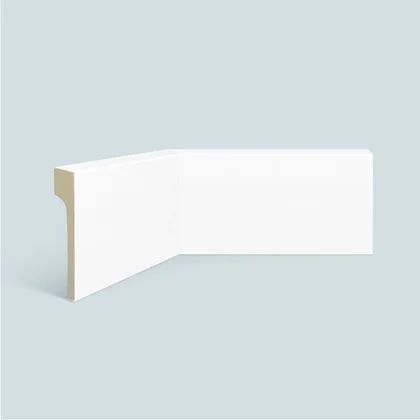 Rodapé De Poliestireno Espaçofloor Liso Sobrepor Branco 12cm X 20mm X 2,20m