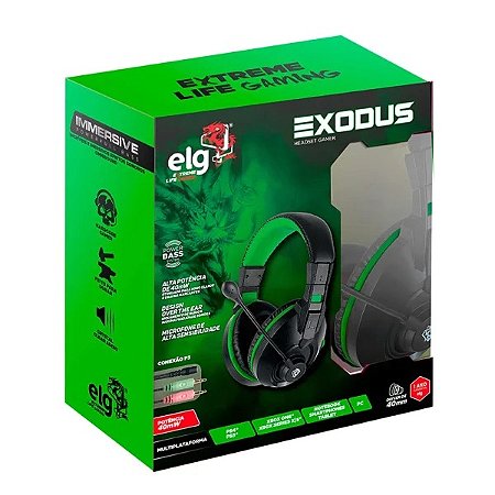 Headset Gamer Exodus P2/P3 Multi Plataforma | Verde | HGEX2