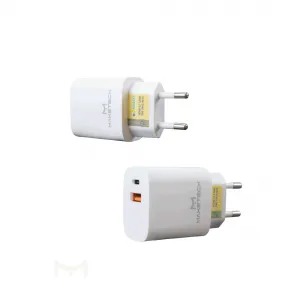 Carregador de Tomada Turbo Tipo-C + USB |20W + 18W