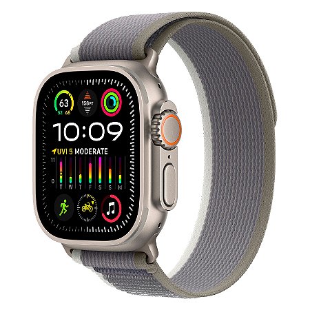 Apple Watch Ultra 2 Celular + GPS Caixa Titânio 49mm - Trail Loop Verde Cinza