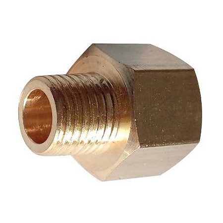 Conexão Redutora Macho 1/4 Npt X M16x1,5mm Fêmea Latão