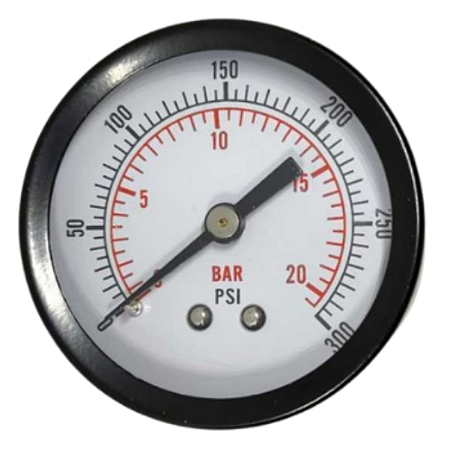 MANÔMETRO PRESSÃO AR 50MM 20 BAR 300PSI 1/4