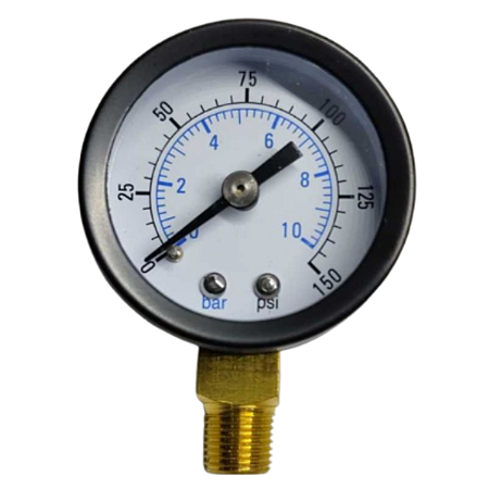 MANÔMETRO VERTICAL 40MM 10 BAR 145 PSI 1/8