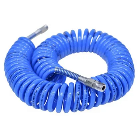 ESPIRAL PU AZUL 8MM X 10 METROS TERMINAL 1/4 C/ MOLA