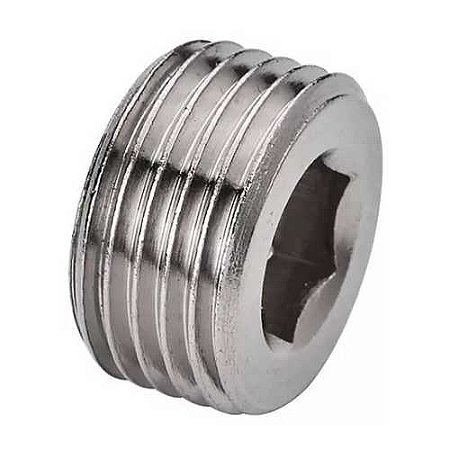 Tampão Macho Com Sextavado Interno Rosca 1/8'' Bsp