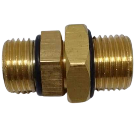 Niple Macho Longo M16x1,5 X M16x1,5 Contra Porca Em Latão