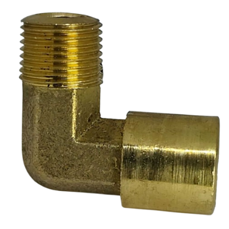 Conexão Cotovelo Latão Rosca Macho X Fêmea 3/8 Npt 16,6mm