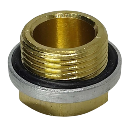 Tampão Macho Sextavado M22x1,5mm c/ Oring Latão
