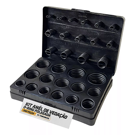 Kit de Anel Oring Polegada 382 peças