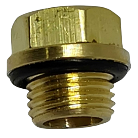 Tampão Macho Sextavado c/ Oring M10x1,0mm Latão