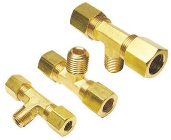 Tee Rosca Macho Central 1/4 Npt x Tubo 1/4