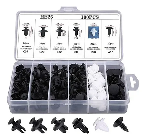 Presilha Grampo Parabarro Parachoque Universal Carro Kit 100