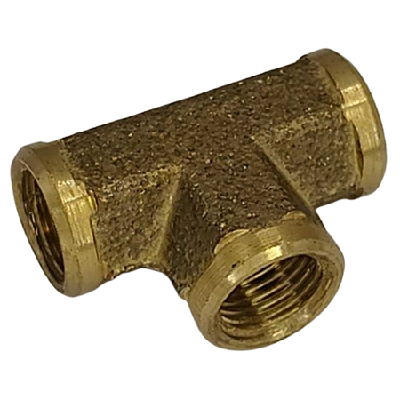 Tee Rosca Fêmea M10x1,0 x M10x1,0 x M10x1,0mm Latão