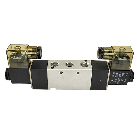 Válvula Duplo Solenoide 5/2 Vias Rosca 1/4 24v