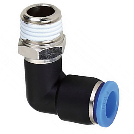 Cotovelo Macho Instantâneo Tubo 6mm x Rosca 3/8 Npt