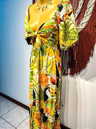 VESTIDO LAÇO -  COLEÇÃO - AURA SERENA- VERDE
