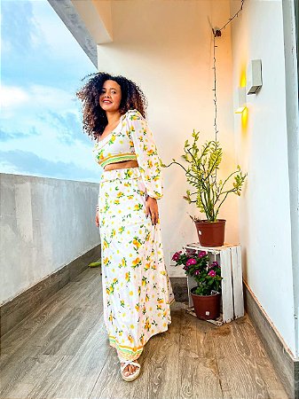 CONJUNTO BABADINHO - ROSÊ E LARANJA - TAMANHO - UNICO