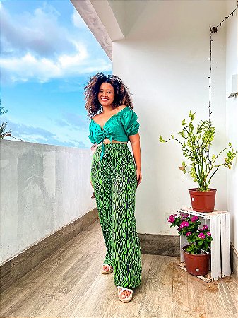 CALÇA PANTALONA ZEBRA - VERDE - TAMANHO UNICO