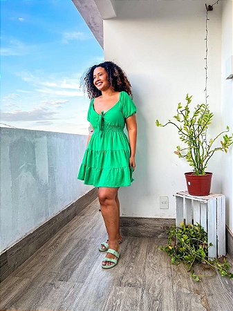VESTIDO MALDIVAS - VERDE BANDEIRA - TAMANHO - ÚNICO