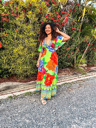 VESTIDO BRUNA- ALTO VERÃO-VERDE- VISCOSE PRÉ LAVADO