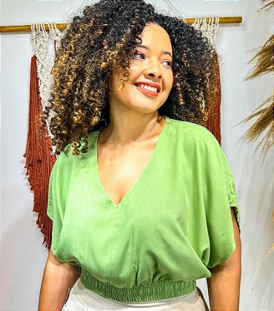 CROPPED CLARA -  COLEÇÃO - ALTO VERÃO-VERDE