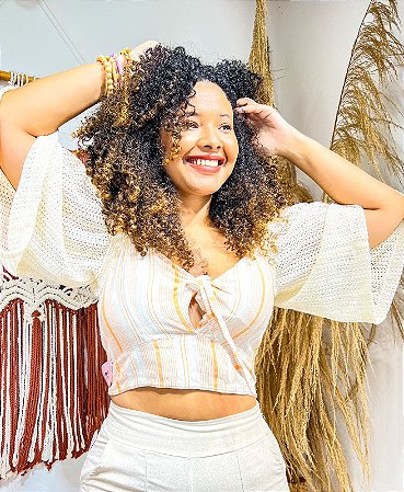 BLUSA ALICE -  COLEÇÃO - VERÃO EUROPEU -CRU