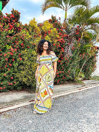 VESTIDO MANGA PRINCESA - ALTO VERÃO-VERDE- VISCOSE PRÉ LAVADO