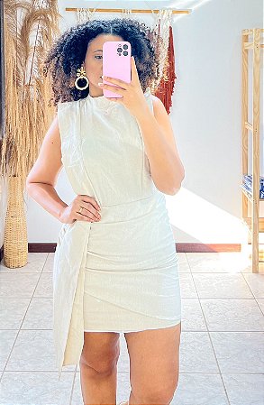 VESTIDO EMÍLIA- ITÁLIA-CRU- VISCOSE 70% LINHO 30%