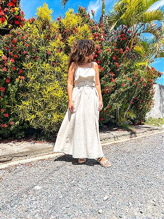 VESTIDO CLARICE- ITÁLIA-CRU - VISCOSE 70% LINHO 30%