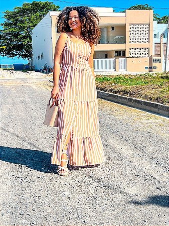 VESTIDO ISABELA-ITÁLIA-MARROM - CREPE DE SEDA