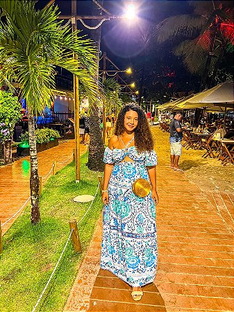VESTIDO ITÁLIA-  COLEÇÃO - ESTAÇÕES -AZUL